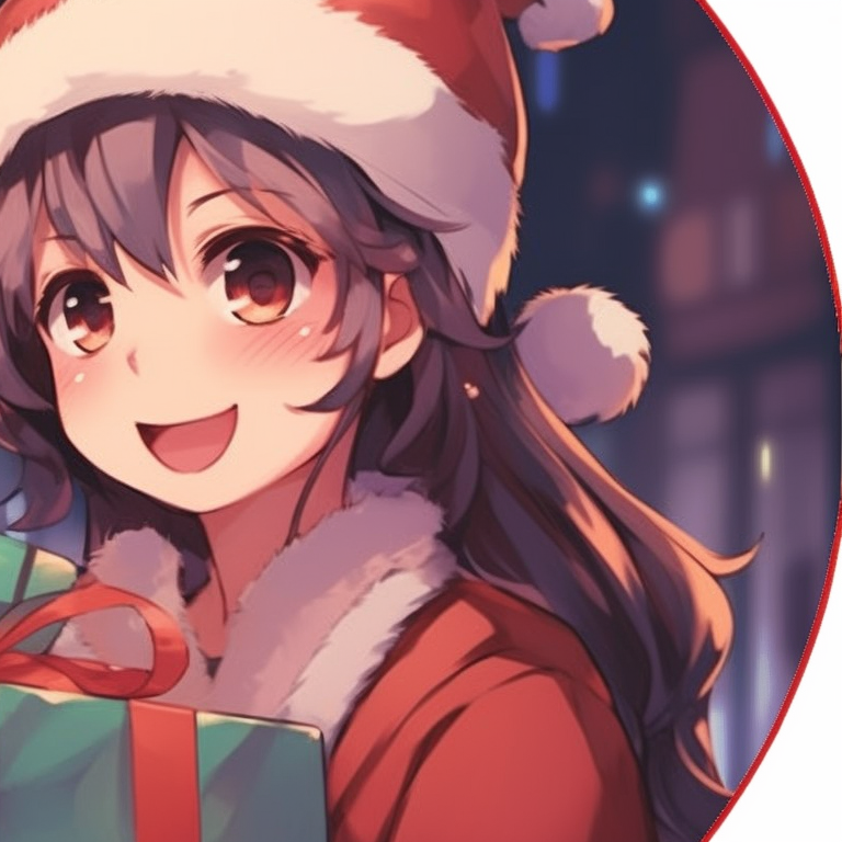 Two characters dressed as elves, vibrant colors and joyous expressions, preparing gifts. aesthetic matching anime christmas pfp designs pfp for discord.