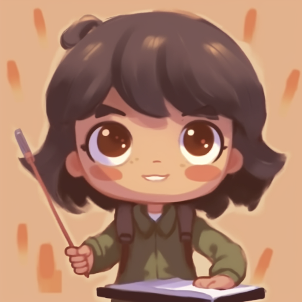 Aesthetic profile picture of a schoolgirl chibi, pastel palette and pleasing visuals. aesthetic pfp for school pfp for discord.