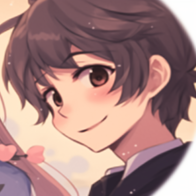 Two characters strolling in the city at midnight, dark hues and comic art style. adorable cute couple matching pfp pfp for discord.