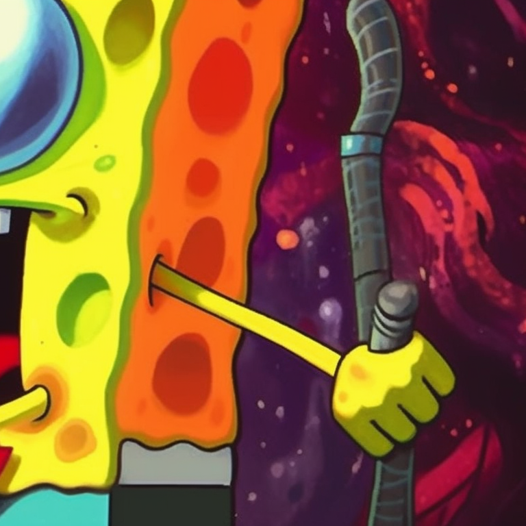 Spongebob happily flipping a Krabby Patty and Squidward reluctantly cleaning a table, cartoonish style and contrasting expressions. spongebob and squidward matching profile picture pfp for discord.