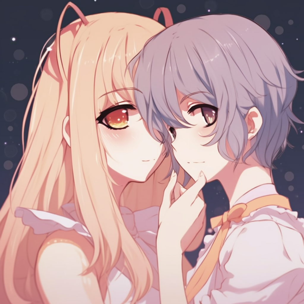 Sailor Moon and Sailor Venus in matching profile picture frames, distinct color palette and fine details. anime best-friend matching pfp