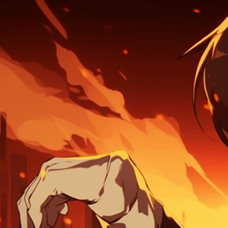 Two characters, powerful poses and sharp lines, engaged in synchronized fighting. adorable matching pfp gifs pfp for discord.