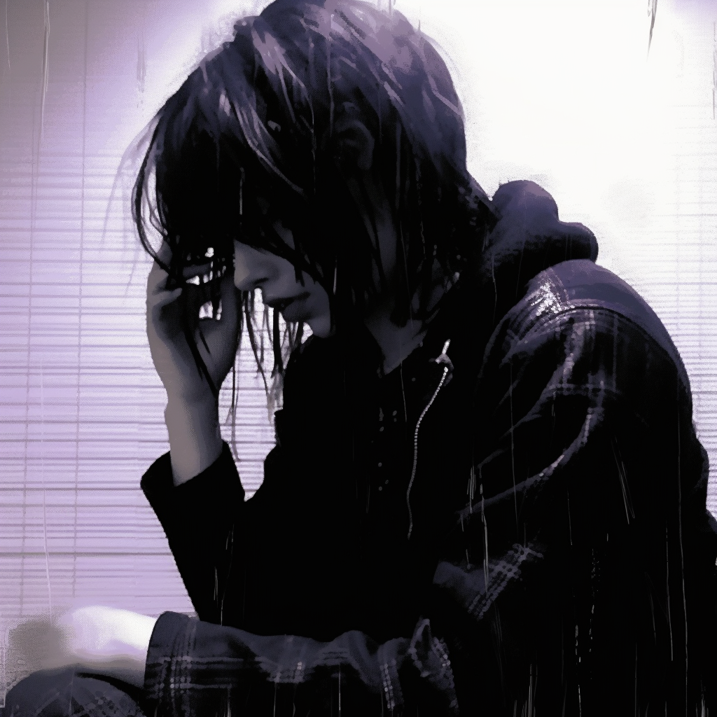 A portrait of an anime character, features obscured by grunge elements and slightly desaturated color tones. innovation in grunge aesthetic pfp pfp for discord.