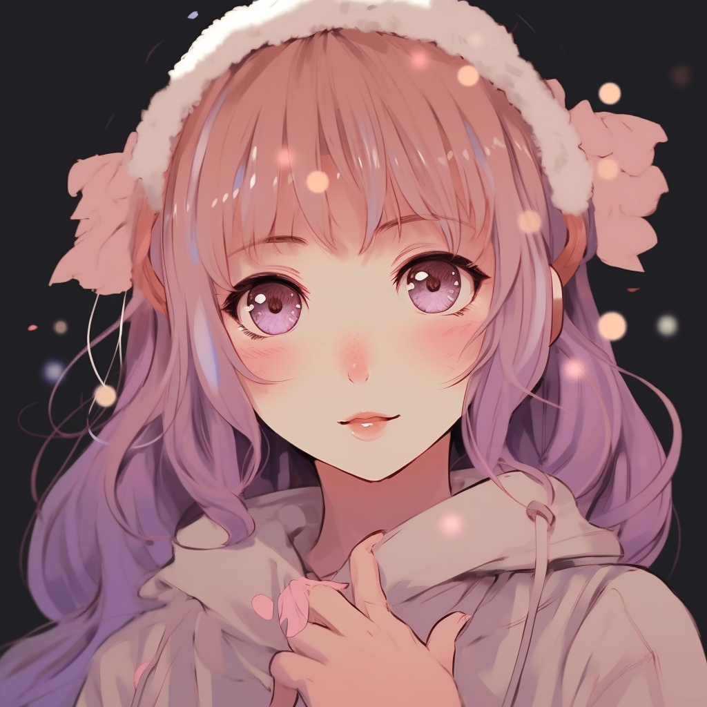Cute anime girl in pastel-colored outfit, soft shading and meticulous detailing. creating your cute anime girl pfp anime pfp