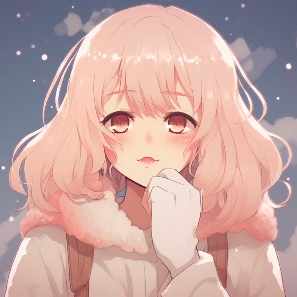 A cute anime girl with pastel color palette, detailed shading and soft linework. big collection of aesthetic cute anime pfp pfp for discord.