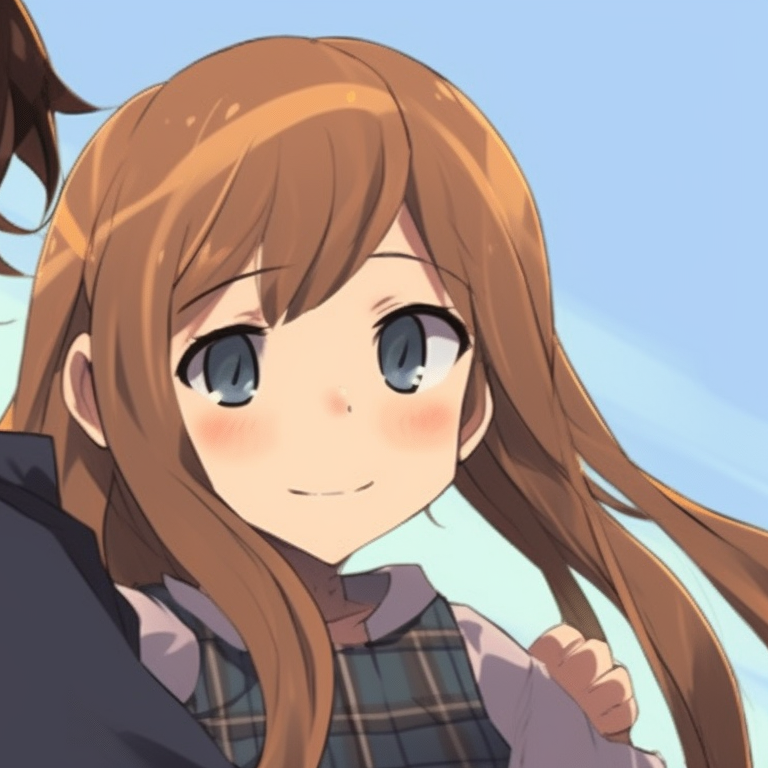 Hori and Miyamura laughing, bright color tones, and whimsical atmosphere. horimiya character profiles pfp for discord.