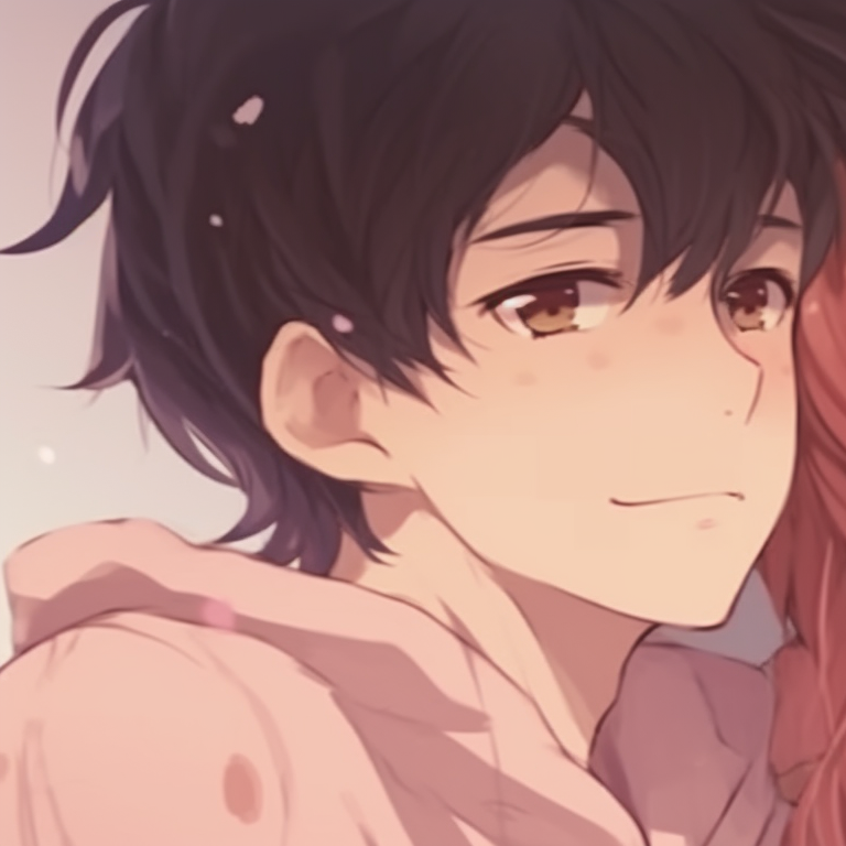 Two characters snuggling under a blanket, pastel colors highlight the comforting aura. cuddly matching pfp for bf and gf pfp for discord.