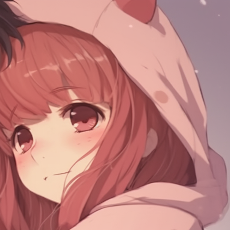 Two characters snuggling under a blanket, pastel colors highlight the comforting aura. cuddly matching pfp for bf and gf pfp for discord.