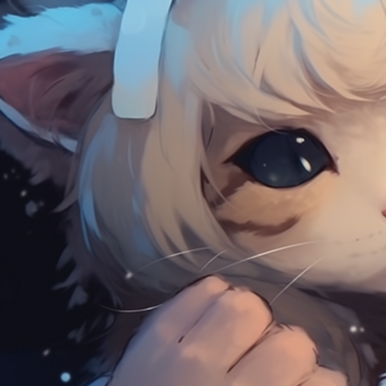 A pair of happy cat characters, exuding vibrant and youthful energy. cute cat love matching pfp pfp for discord.