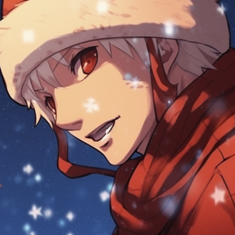 Winter-clad Sasuke and Naruto, mirrors of each other, preparing to spar. best matching christmas naruto pfp pfp for discord.