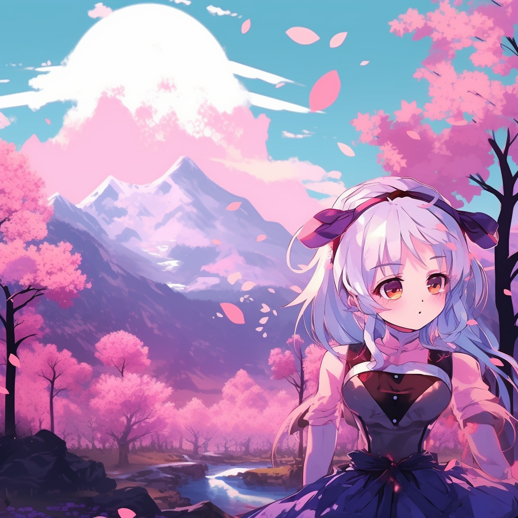 Sakura surrounded by pastel colors, serene ambiance and pastel hues. unique anime aesthetic pfp selections