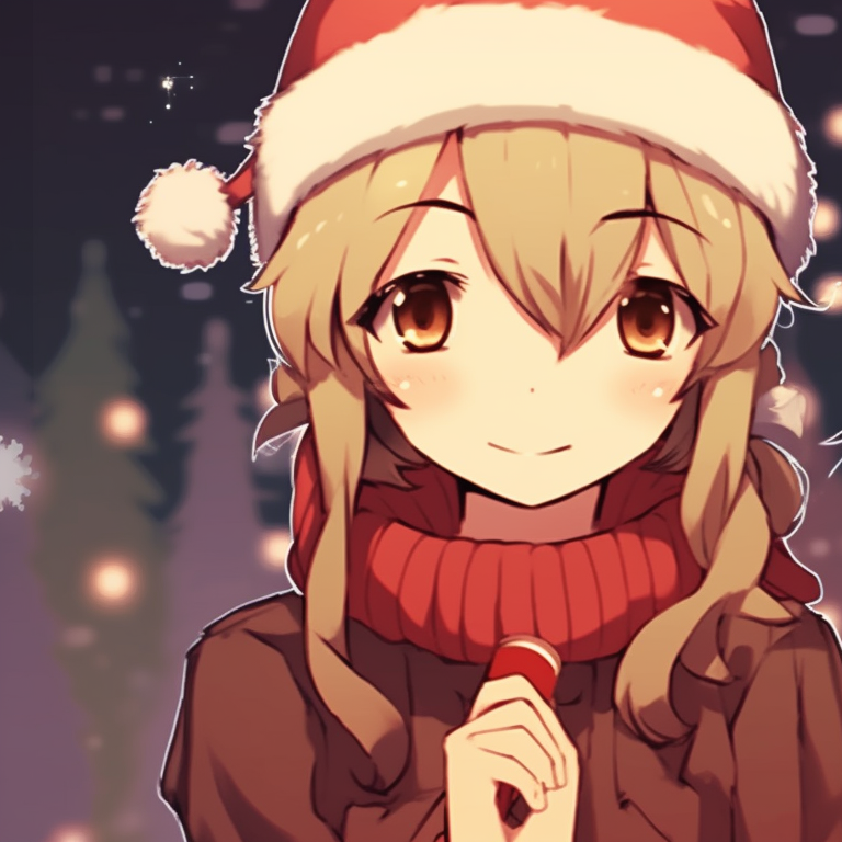 Two characters holding Christmas gifts, use of festive colors with emphasis on the red and green. best matching christmas pfp gif pfp for discord.