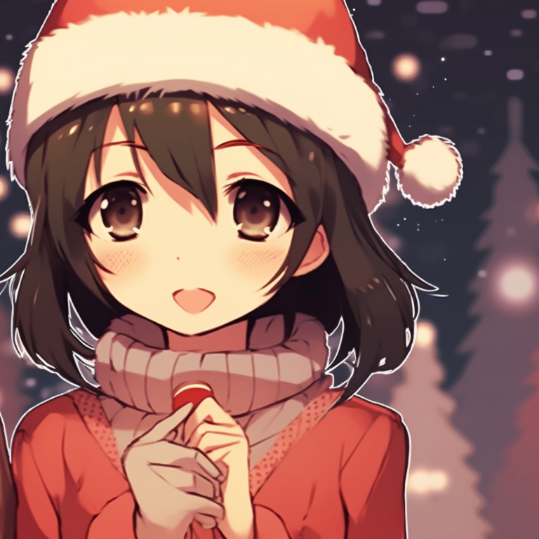 Two characters holding Christmas gifts, use of festive colors with emphasis on the red and green. best matching christmas pfp gif pfp for discord.