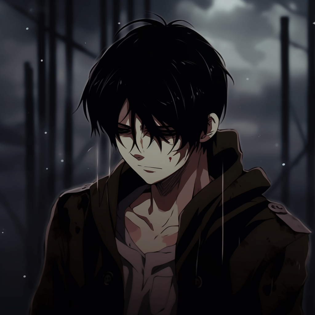 Light Yagami from Death Note shown feeling regretful, heavy contrasts and intricate details. crying anime pfp wallpapers pfp for discord.