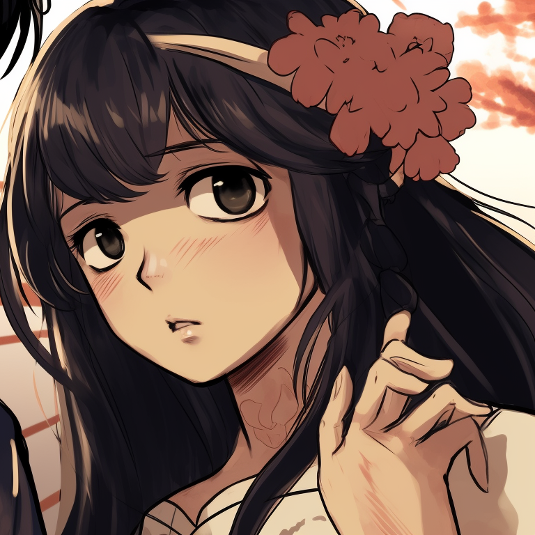 Close-up view of their thoughtful expressions, intricate details on facial expressions. lady k and the sick man matching pfp books pfp for discord.