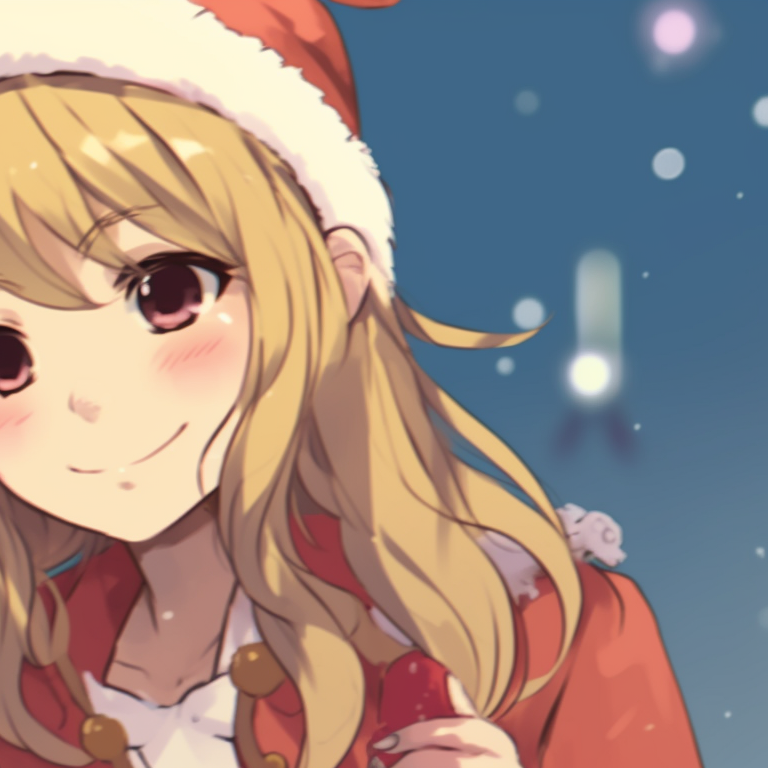 Two characters singing, festive background, Christmas carol sheets in their hands. trendy matching christmas pfp gif pfp for discord.