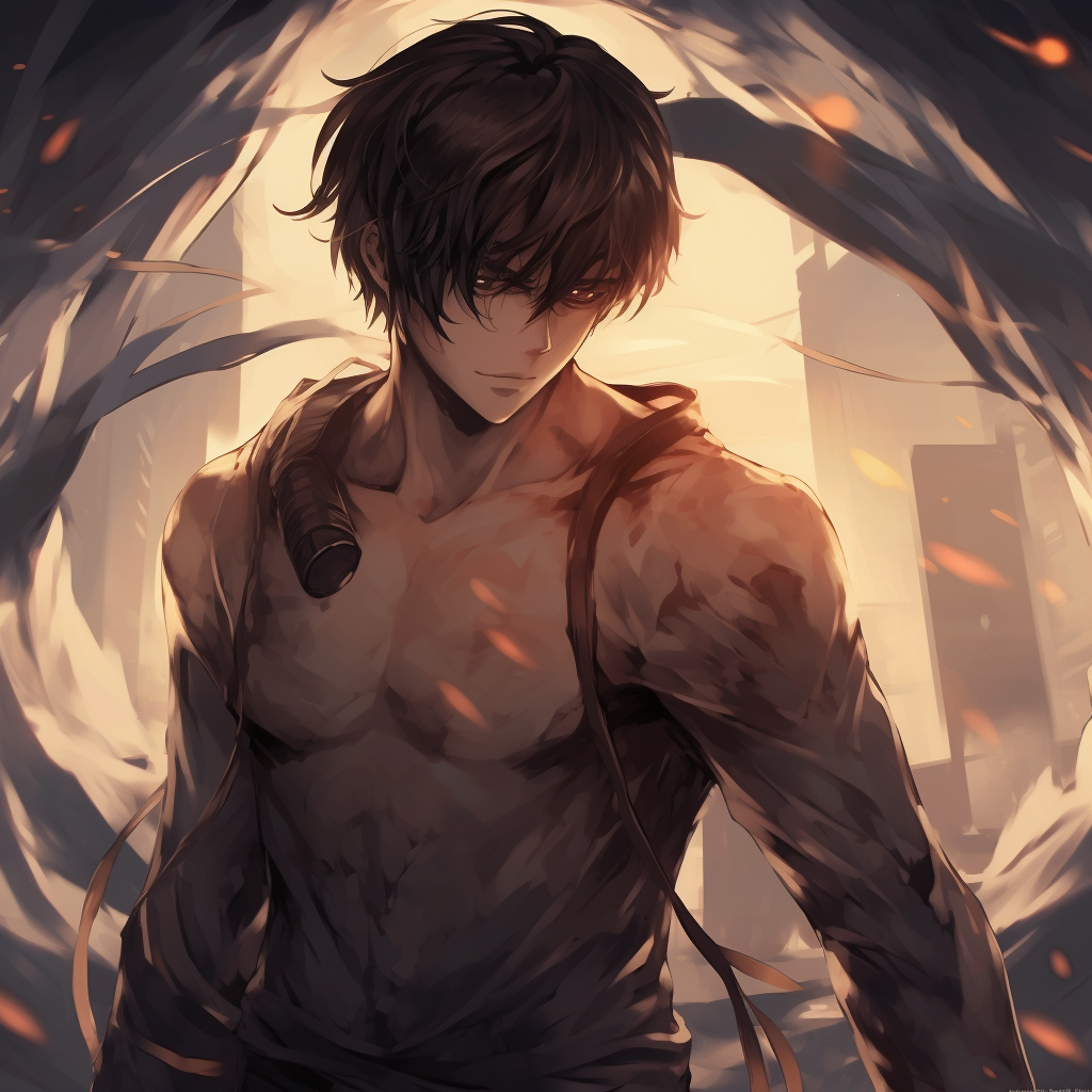 Eren Yeager in his Titan form, massive build and distressing outlines. unique anime male pfp pfp for discord.