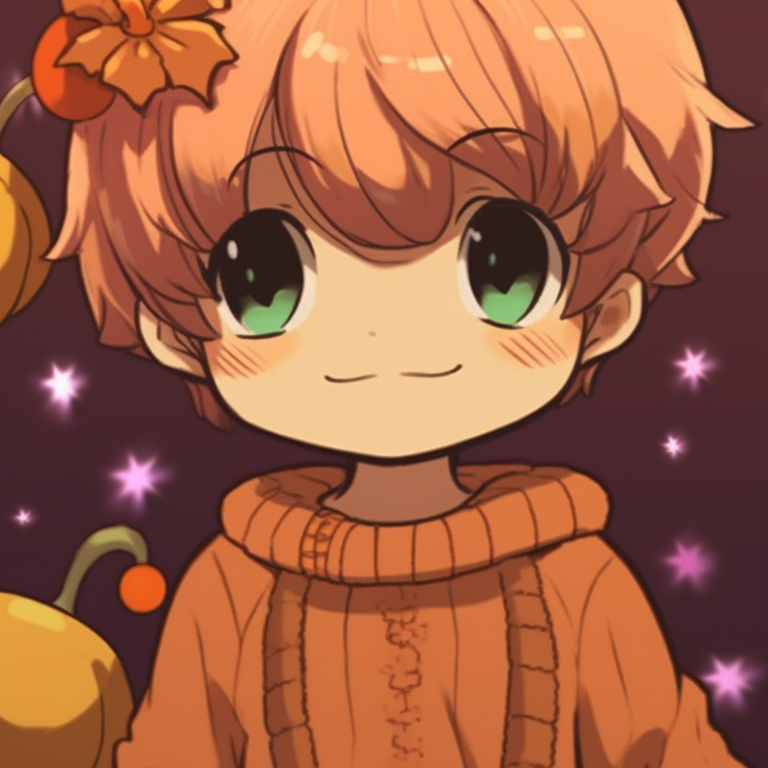 Characters singing Christmas carols, vibrant colors and matching scarves. innovative matching christmas pfp pumpkin illustrations pfp for discord.