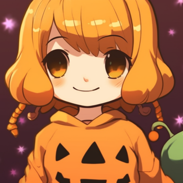 Characters singing Christmas carols, vibrant colors and matching scarves. innovative matching christmas pfp pumpkin illustrations pfp for discord.