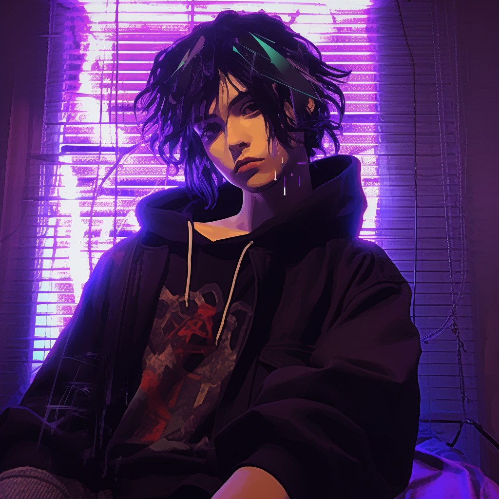 Rugged grunge character, distinguished by chiseled features and a gruff aesthetic. masculine grunge aesthetic pfp pfp for discord.