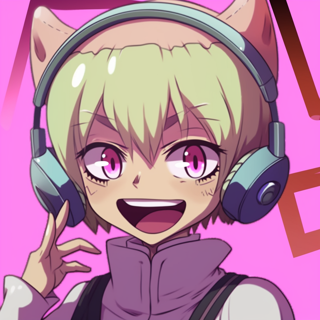 Unusual and funny anime pfp of an alien character, distinctive style and brightly colored. unusual anime pfp funny pfp for discord.