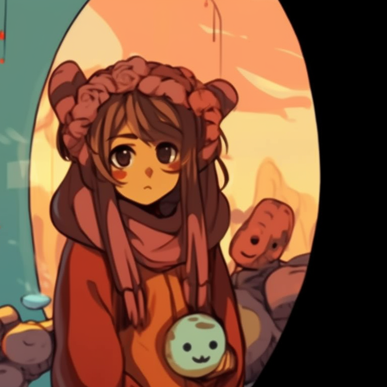 Two characters in warrior gear, intense expressions and fiery hues, in a face-off position. innovative cartoon matching pfp designs pfp for discord.