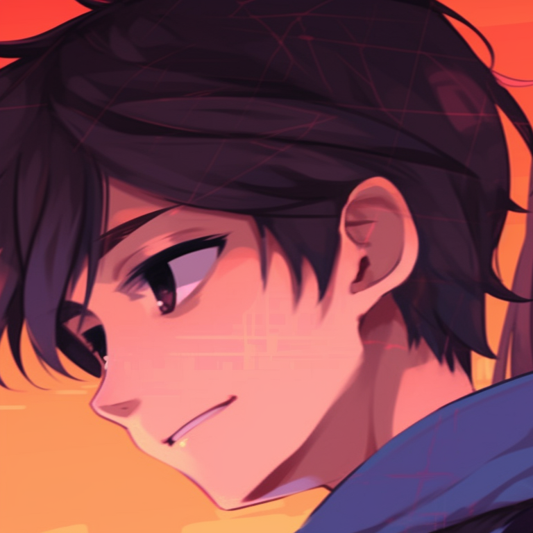 Close-up of two characters, soft colors and comic style. cute anime couples matching pfp designs pfp for discord.