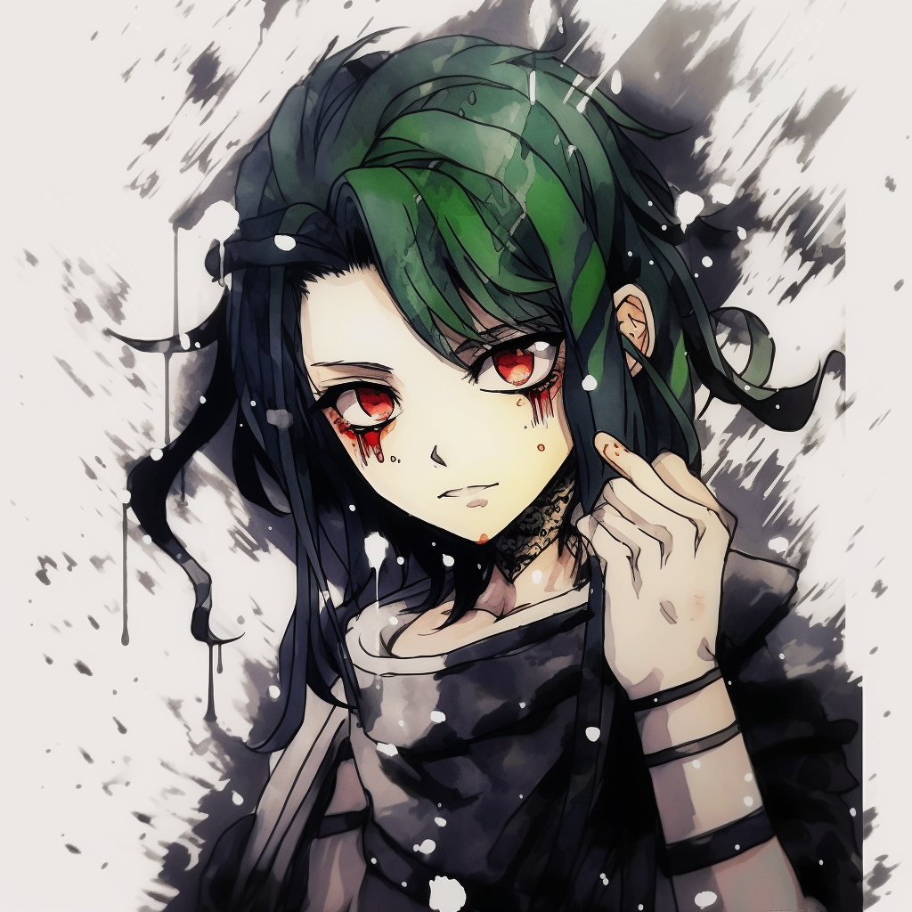 Goku in Super Saiyan form, with heavy, smeared brush strokes and abstract color splashes. top grunge anime aesthetic