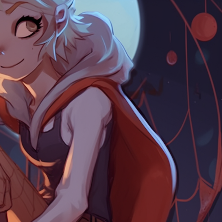 Gwen and Miles with open eyes showing spectral scenery, beautifully rendered and detailed. gwen and miles in an upside down halloween universe pfp for discord.