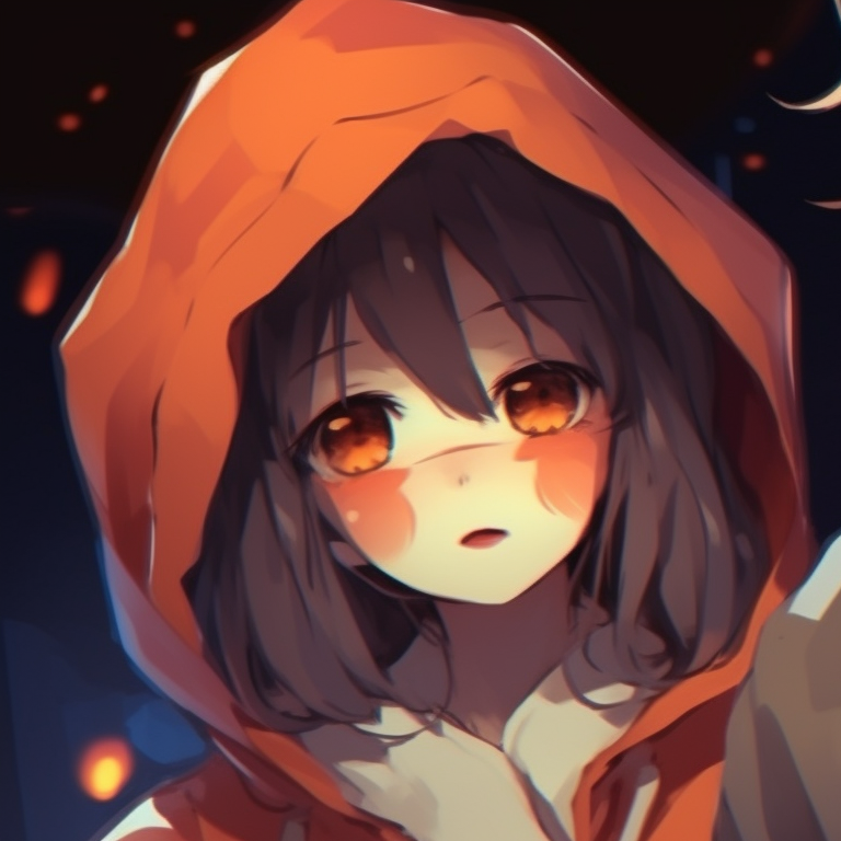 Two characters holding each other, chilling backgrounds and haunting aura. chilling sad pfps - halloween matching themes pfp for discord.