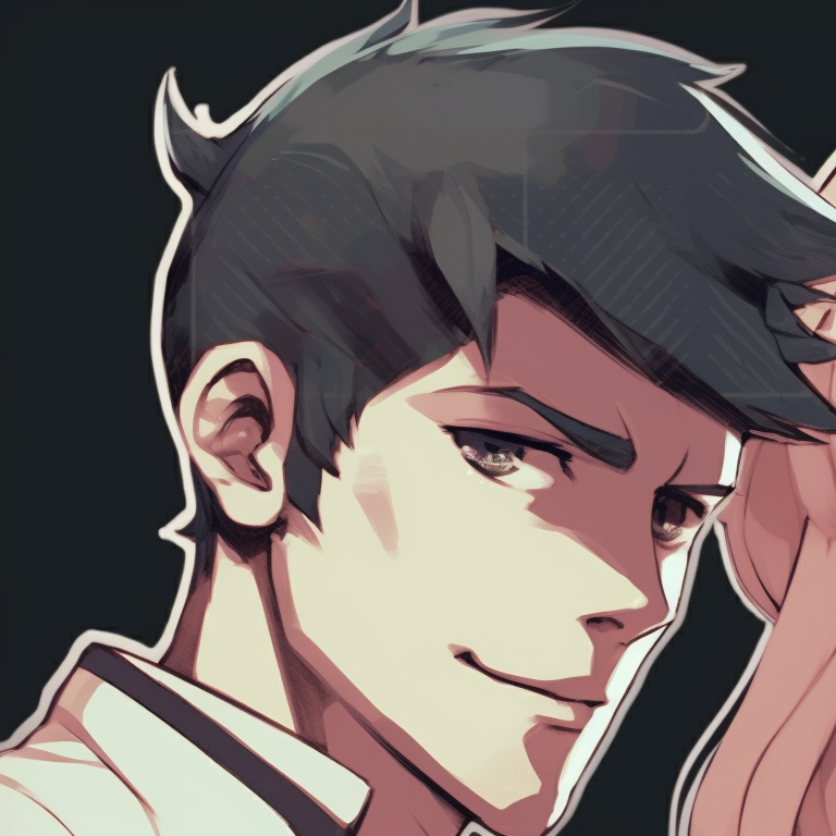 Two characters, with a carefully detailed vintage background, soft edged shadows and subtle antique colour tones. vintage matching pfp discord profiles pfp for discord.