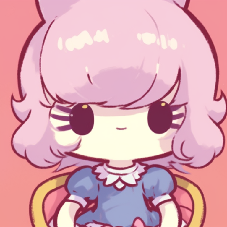 Two characters, matching outfits, characterized by the signature Hello Kitty bow. hello kitty matching pfp ideas pfp for discord.