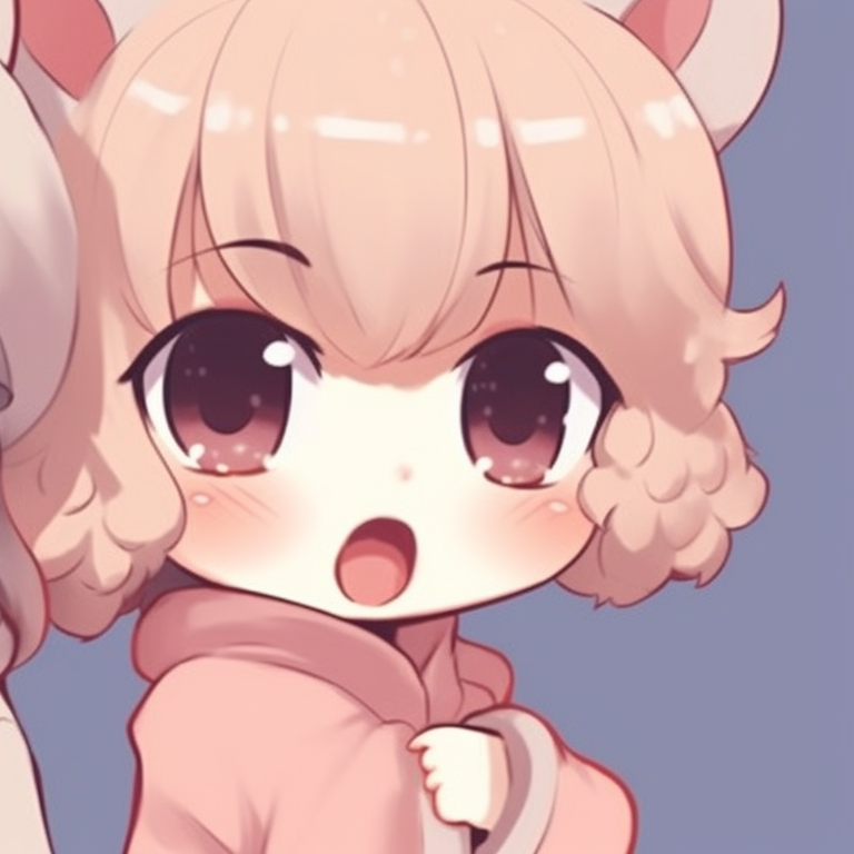 Characters in chibi form, gentle pastels and fluffy elements. adorable and lovely matching pfp pfp for discord.