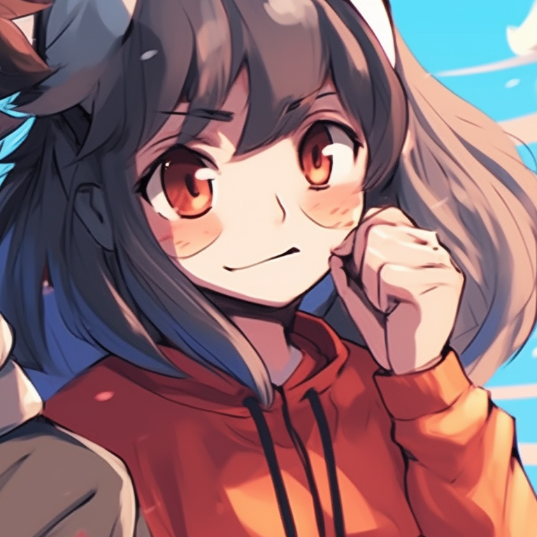 Two characters in competitive poses, dynamic lines and varying expressions, warm colors with a battle background. best friend's matching pfp pfp for discord.