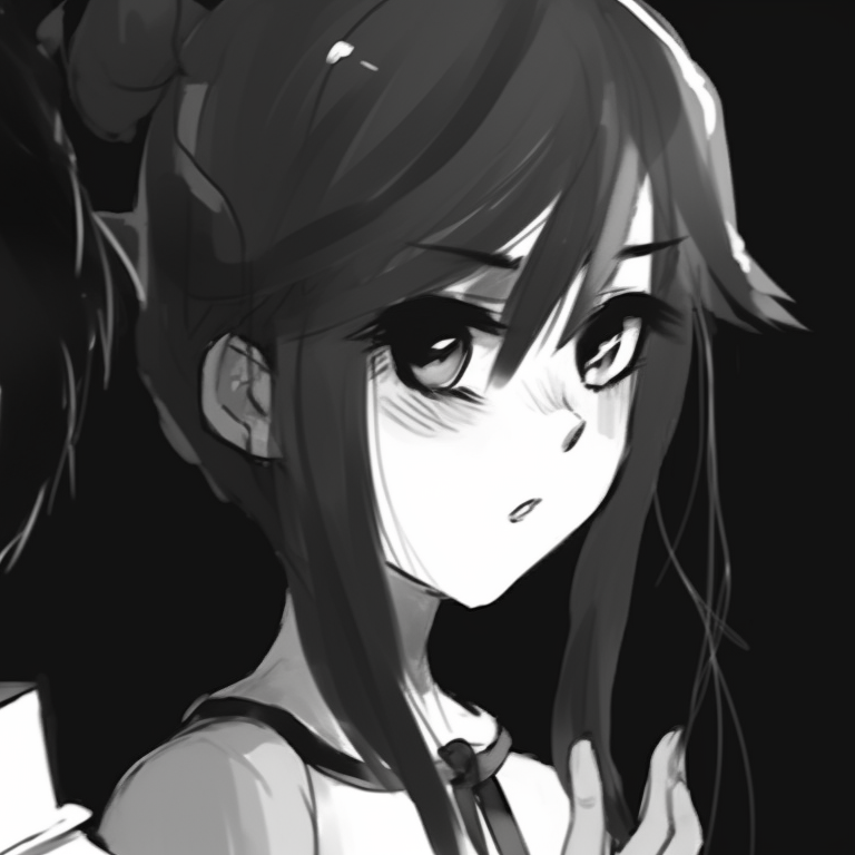 Two characters hugging in silhouette, framed against a stark white background. black and white matching pfp for couple pfp for discord.