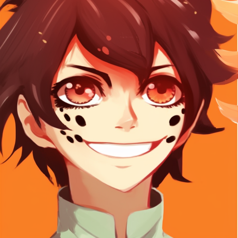 Two anime friends with matching attires, bold color scheme, enjoying a funny moment. pfp ideas for matching with laughter pfp for discord.