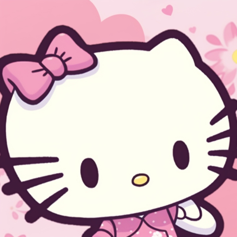 Hello Kitty in two different dreamy pastel backgrounds. hello kitty matching pfp designs pfp for discord.