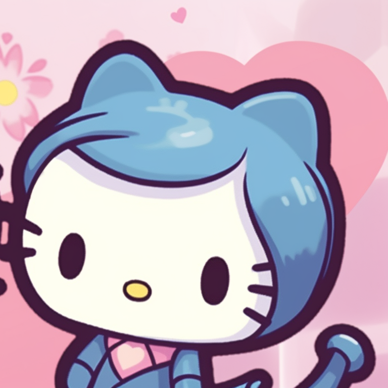 Hello Kitty in two different dreamy pastel backgrounds. hello kitty matching pfp designs pfp for discord.