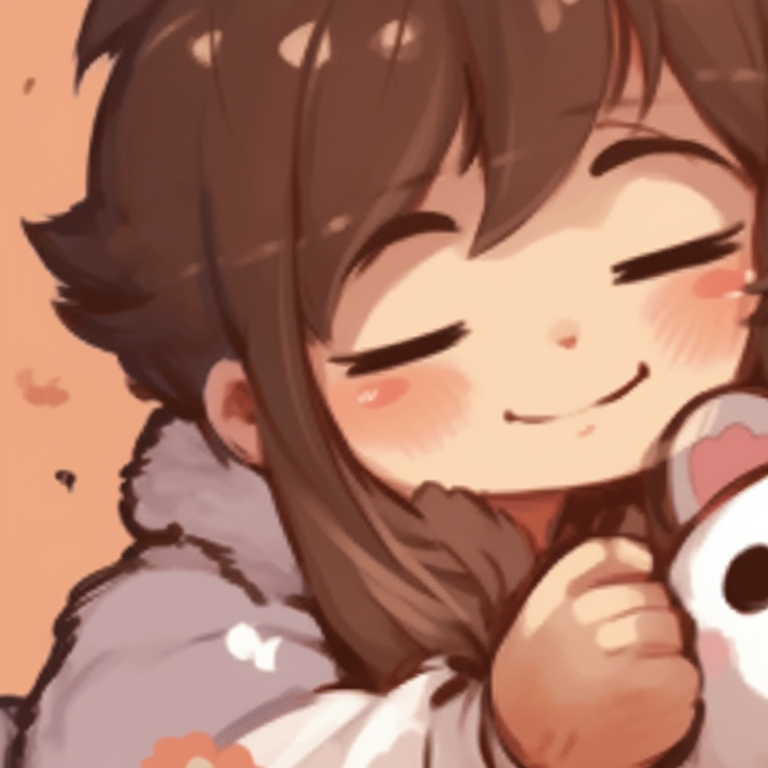 Milk and Mocha wrapped warmly against snowfall, cool tones dominate the image. milk and mocha themed pfp pfp for discord.