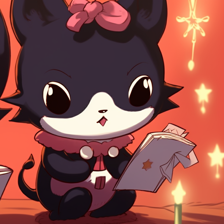 Kuromi characters holding gift boxes, focus on the detailed wrapping and vibrant colors. matching kuromi christmas pfp ideas pfp for discord.