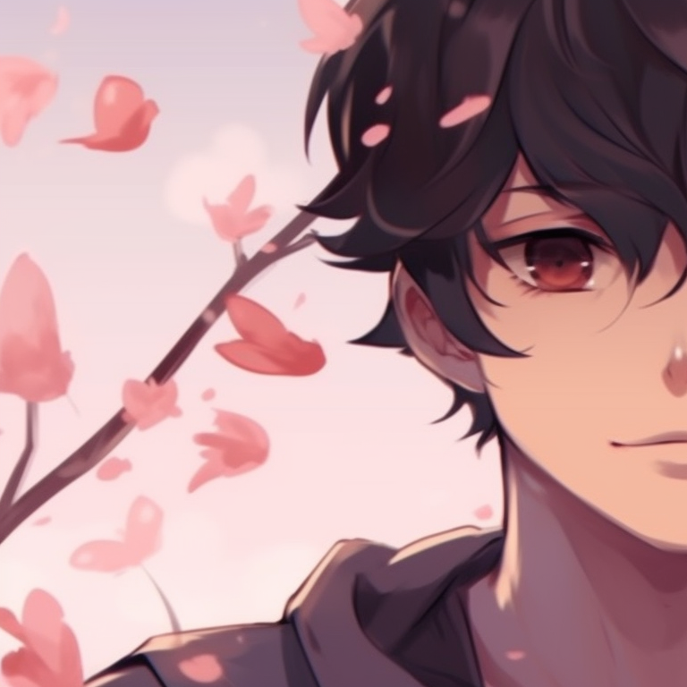 Two characters sharing a gentle gaze, soft color gradients and delicate brush strokes. cute couple's matching pfp pfp for discord.