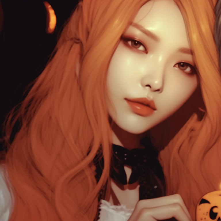 Two idols aspecting as witches, with eerie glowing eyes and flowing hair, in a monochrome color scheme. guide to creating kpop matching pfp halloween theme pfp for discord.