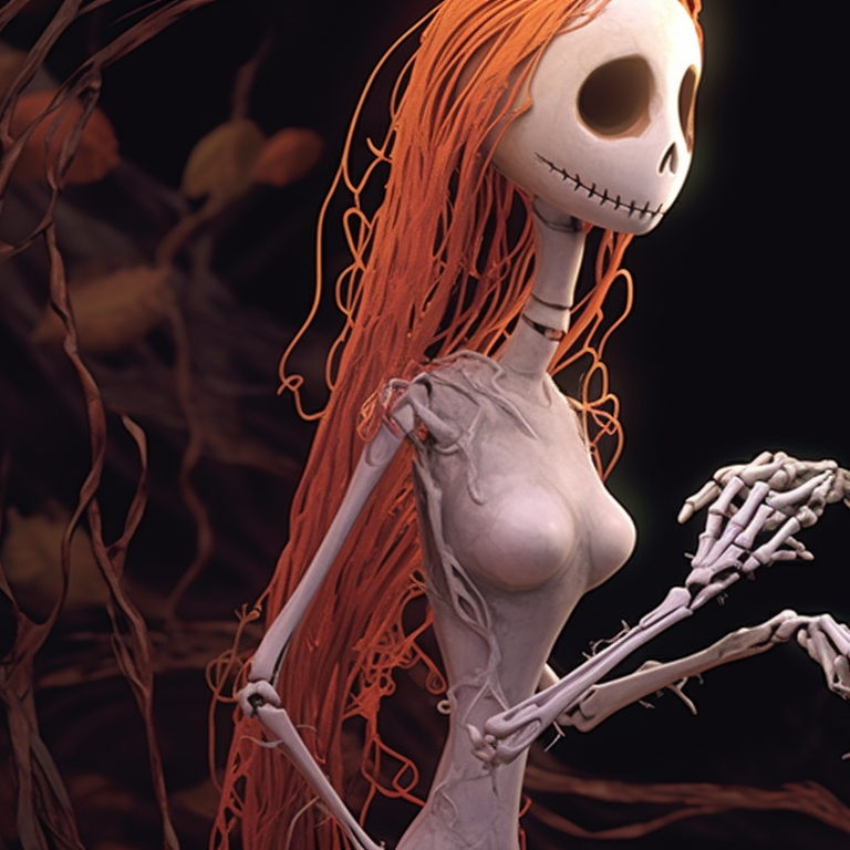 A couple in eerie attire, sharing a loving gaze, the intensity of their expressions mirrored in the glowing, green-lit backdrop. nightmare before christmas halloween theme matching pfp guide pfp for discord.