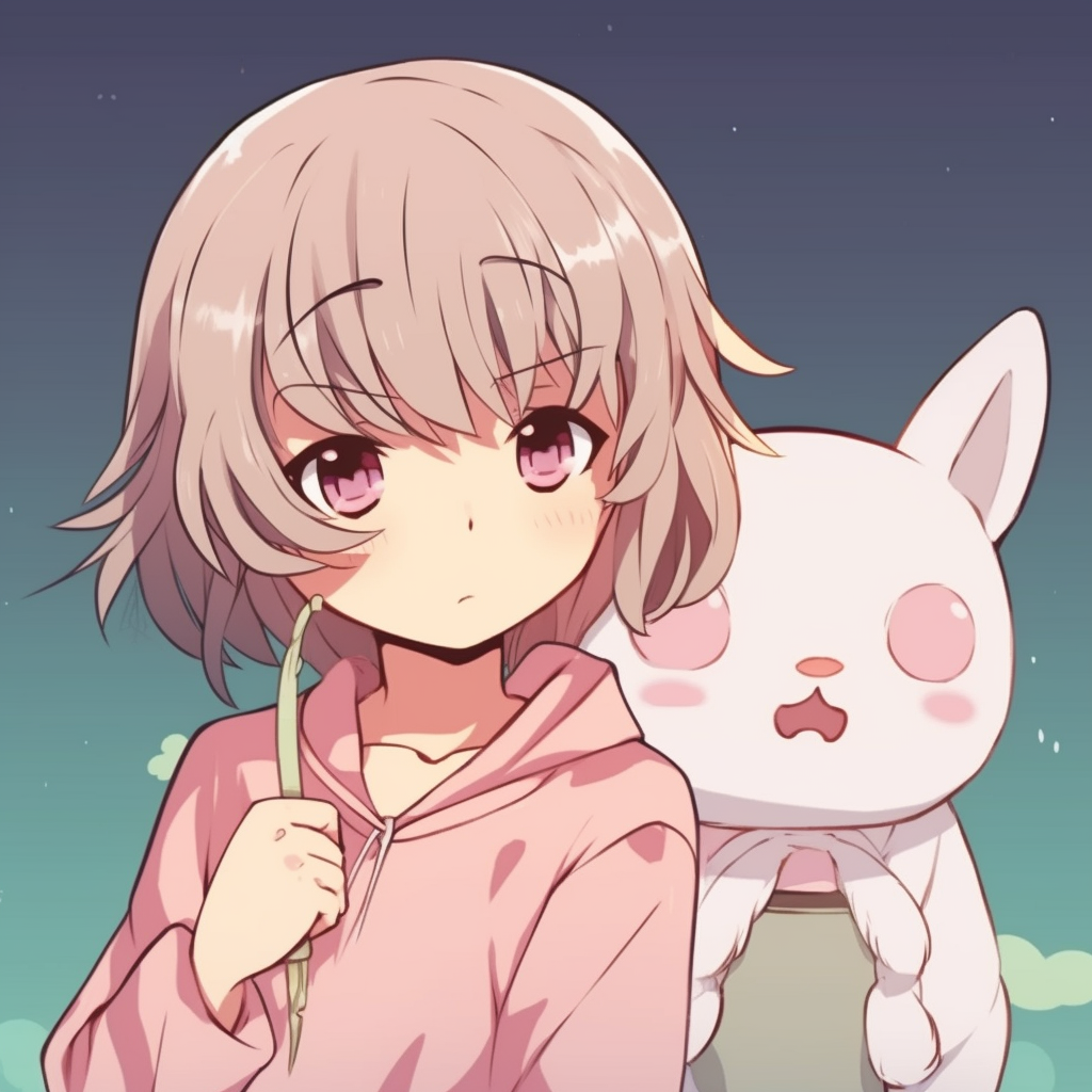 Nostalgic profiles of Totoro and Mei, featuring the character's iconic looks with focused details and soft coloring. trendy matching pfp anime