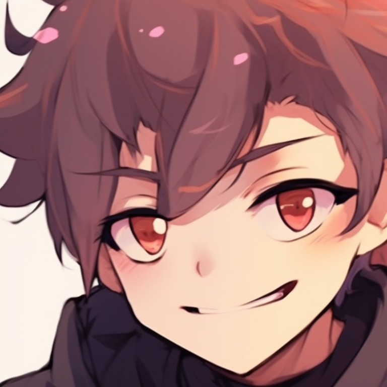 Two characters, possibly siblings, teasing each other with playful grins. matching pfp anime for bffs pfp for discord.