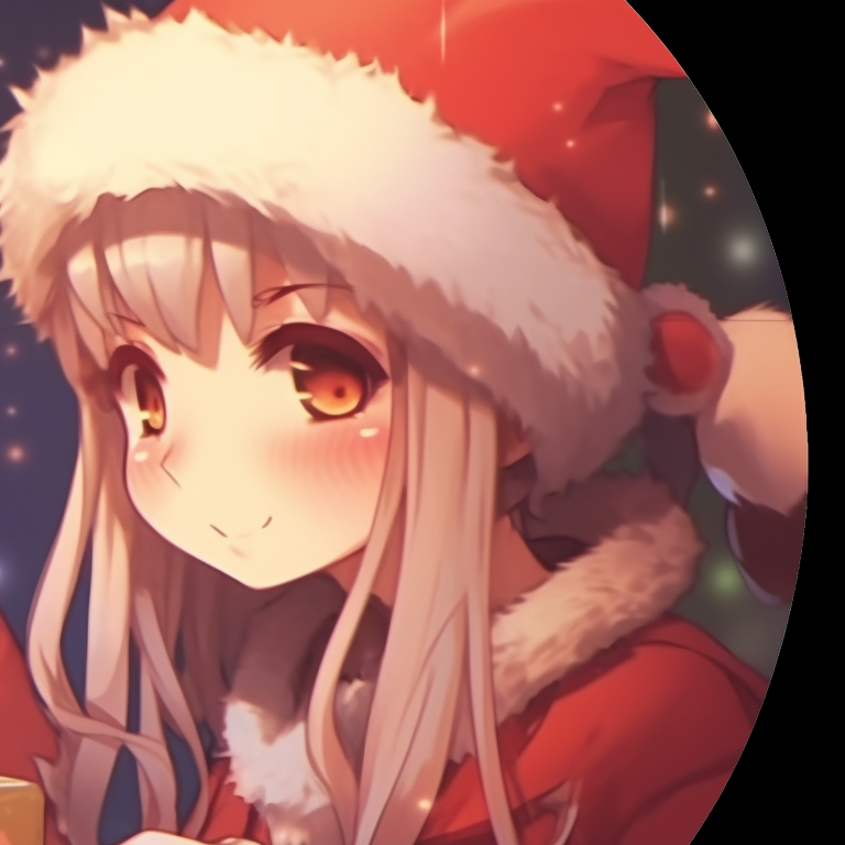 Close-up of two characters, warm colors and a soft glow, sharing a Christmas sweater. aesthetic matching anime christmas pfp designs pfp for discord.