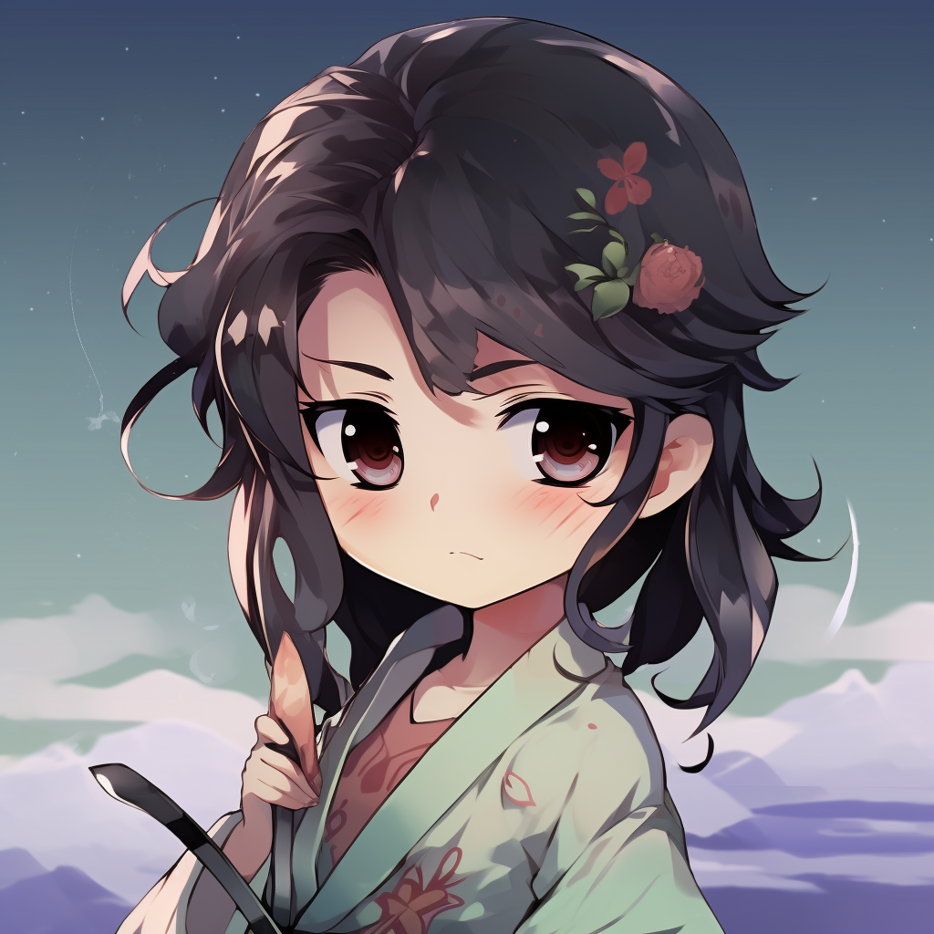 Tanjiro dressed in traditional kimono, displaying vibrant patterns and crisp delineation. cute anime pfp artworks