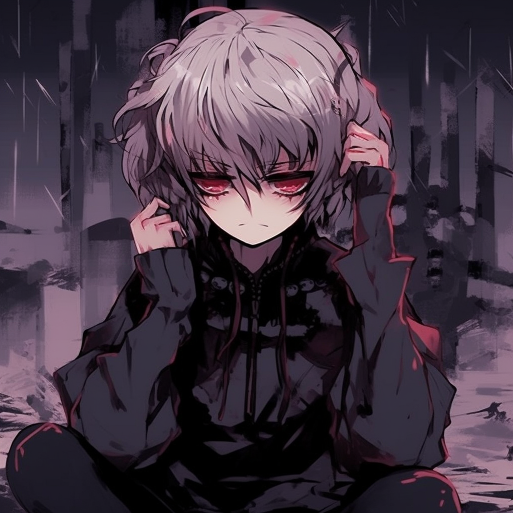 Monochrome portrait of Kaneki, focusing on intricate details. pfp aesthetic anime pfp for discord.