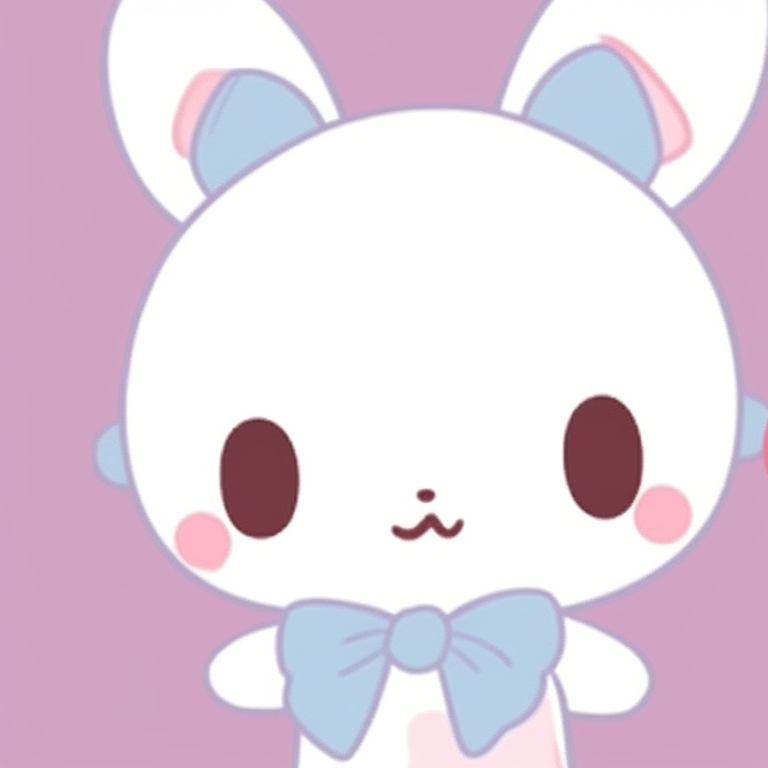 Close-up shot of two Sanrio characters, intricate details on characters' attire. modern matching sanrio pfp pfp for discord.