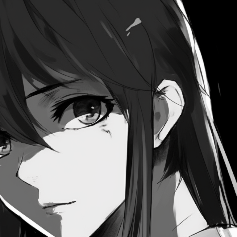 Two characters in a conflict, lines of disagreement visible on their faces, strong black and white tones. black and white matching pfp aesthetic pfp for discord.